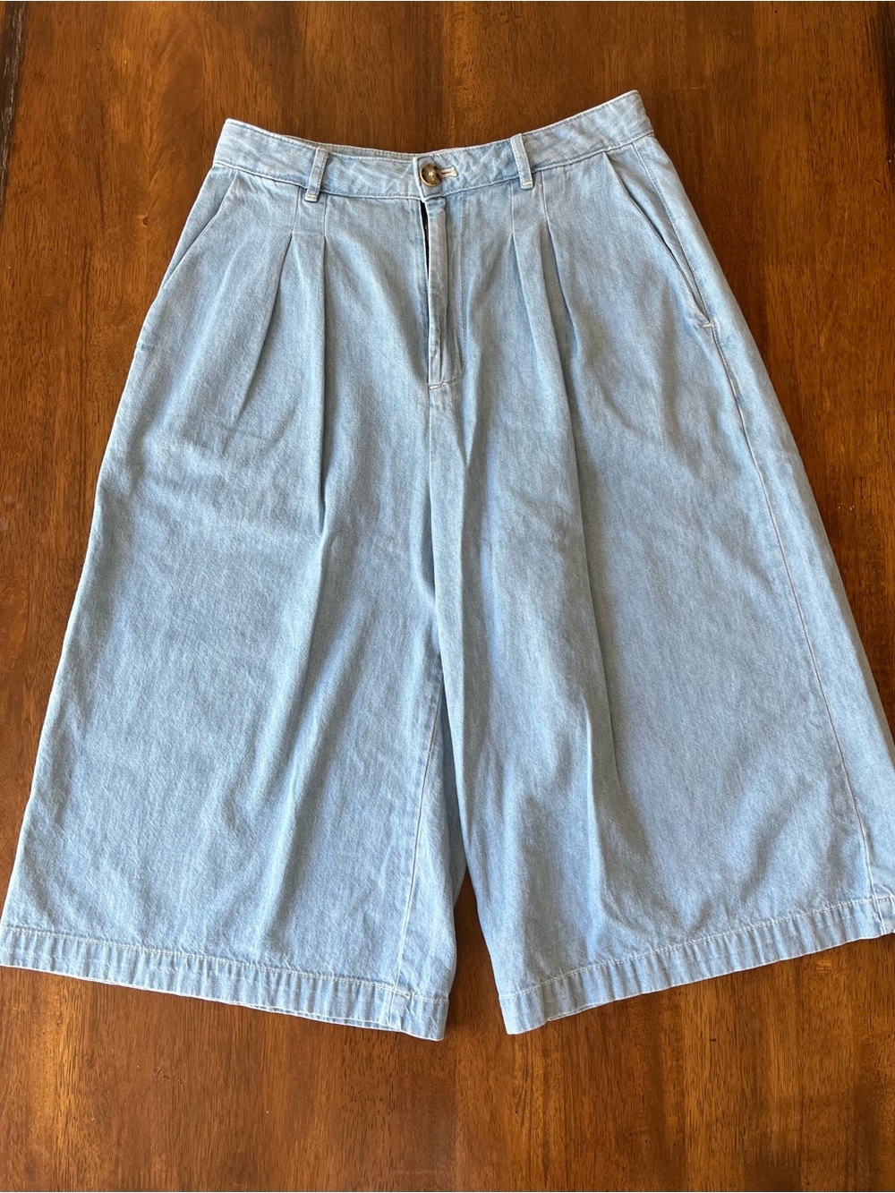 Pilcro Anthropologie Denim Culottes Wide Leg Gaucho Shorts Size 28 - Picture 2 of 6
